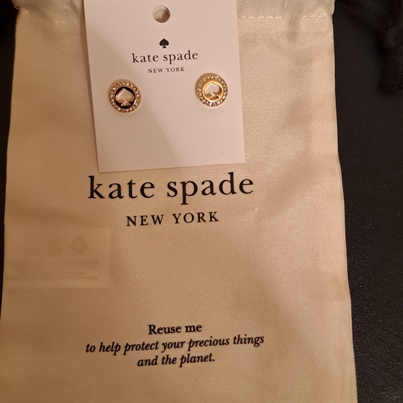 Kate Spade Gold and Black Circle Stud Earrings - Picture 1 of 3